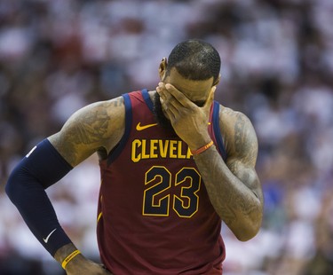 Toronto Raptors during 4th quarter action against Cleveland Cavaliers LeBron James in Eastern Conference Semifinals at the Air Canada Centre at the Air Canada Centre in Toronto, Ont. on Tuesday May 1, 2018. Ernest Doroszuk/Toronto Sun/Postmedia Network