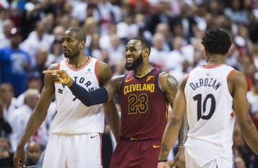 Toronto Raptors during 4th quarter action against Cleveland Cavaliers LeBron James in Eastern Conference Semifinals at the Air Canada Centre at the Air Canada Centre in Toronto, Ont. on Tuesday May 1, 2018. Ernest Doroszuk/Toronto Sun/Postmedia Network