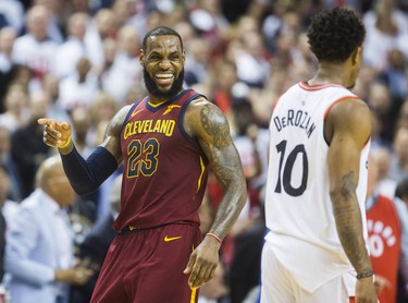 Toronto Raptors during 4th quarter action against Cleveland Cavaliers LeBron James in Eastern Conference Semifinals at the Air Canada Centre at the Air Canada Centre in Toronto, Ont. on Tuesday May 1, 2018. Ernest Doroszuk/Toronto Sun/Postmedia Network