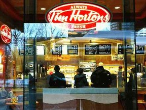 Customers line up to order at a Tim Horton's. (photo by Ed Kaiser )