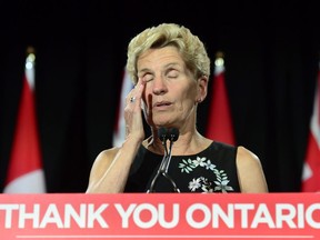 Outgoing Ontario Premier Kathleen Wynne speaks during a press conference at the Ontario Legislature at Queen's Park in Toronto on Friday, June 8, 2018. Frank Gunn/The Canadian Press