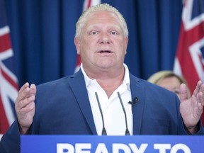 Ontario PC leader Doug Ford makes a campaign announcement in Toronto on Monday, June 4, 2018. THE CANADIAN PRESS