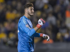 Toronto FC goalkeeper Alex Bono, who just signed a contract extension, feels the struggling defending MLS champs are ready to turn the corner. Azael Rodriguez/Getty Images