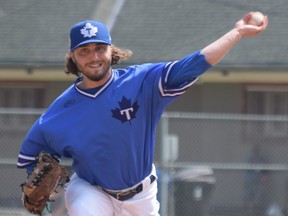 Maple Leafs reliever Adam Marra allowed only one run in his three innings. (MAX LEWIS/Photo)