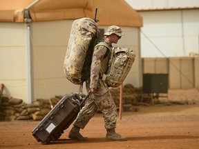 Canadian troops arrive at a UN base in Gao, Mali, on Monday, June 25, 2018. (THE CANADIAN PRESS/Sean Kilpatrick)