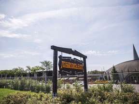 A sign for Marineland is shown in Niagara Falls, Ont., Monday, August 14, 2017. John Holer, the founder of the Marineland theme park in Niagara Falls, Ont., has died at the age of 83. His lawyer Andrew Burns says Holer died in his home Saturday morning surrounded by family.THE CANADIAN PRESS/Tara Walton