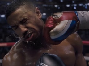 Michael B. Jordan in a scene from Creed II.