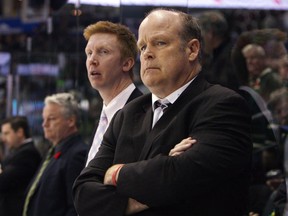 Mark Hunter behind the bench for the London Knights in 2014