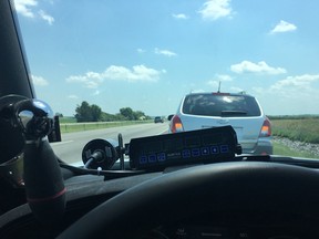 An Indiana state trooper pulled over a driver for going too slow. (Twitter/ISPVersailles)