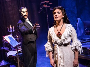 Quentin Oliver Lee and Eva Tavares in a scene from Phantom of the Opera. (Photo Matthew Murphy)