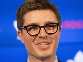 Kyle Dubas named the Toronto Maple Leafs new general manager, in Toronto on Friday May 11, 2018.