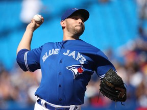 Blue Jays starting pitcher Marco Estrada delivers against the Washington Nationals at Rogers Centre on June 16, 2018 in Toronto. (Tom Szczerbowski/Getty Images)
