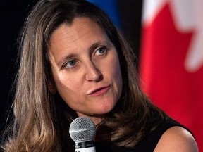 Foreign Affairs Minister Chrystia Freeland responds to questions following a luncheon speech in Montreal on Wednesday, June 20, 2018.