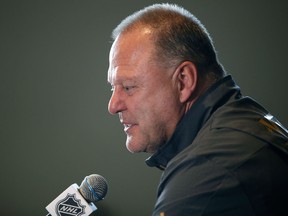 Vegas Golden Knights head coach Gerard Gallant speaks during a news conference on June 6, 2018, in Las Vegas