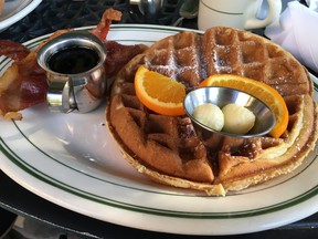 Sweet cream waffles from The Guenther House in San Antonio's King William District.