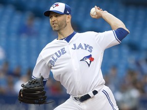 Toronto Blue Jays starting pitcher J.A. Happ.  (FRED THORNHILL/The Canadian Press)