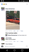 Facebook photo showing Corby Stott standing in front of Jason Heffernan’s orange car July 2, 2016.