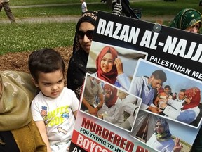 A participant of the al-Quds day rally in Toronto on Saturday, June 9 2018. Courtesy Canada-Israel Friendship Association