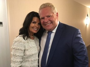 PC Leader Doug Ford and wife Karla on election night June 7, 2018. (Joe Warmington/Toronto Sun)