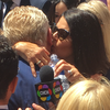 Karla Ford gives husband Doug a congratulatory kiss (Joe Warmington/Toronto Sun)