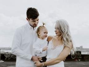 Montreal Canadiens goalie Carey Price  with daughter, Liv and wife, Angela. - Photo courtesy  Marie Photographie: