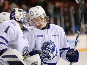 Ryan McLeod (right) notched 26 goals with the OHL’s Mississauga Steeheads last season. (POSTMEDIA NETWORK FILE)