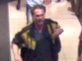 An image released by Toronto Police of a man wanted in the alleged assault of a pregnant woman in the Eaton Centre on June 9, 2018.