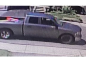 A pickup truck sought in a fatal hit-and-run.