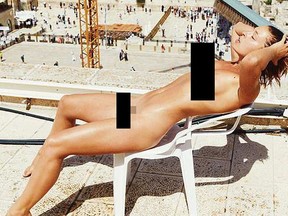 Belgian model Marisa Papen has a penchant for getting in trouble. Here, she poses nudes at the sacred Western Wall in Jerusalem,