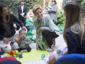 Then Ontario Liberal Leader Kathleen Wynne visits a daycare in Toronto, on Friday, May 18, 2018.