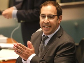 Councillor Josh Matlow speaks at council during debate in the 2017 budget on July 12, 2016. (Michael Peake/Toronto Sun)