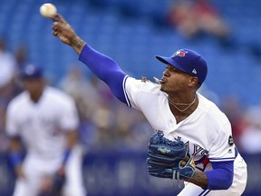 Toronto Blue Jays starting pitcher Marcus Stroman (6) throws against the Detroit Tigers in Toronto on Friday, June 29, 2018. (THE CANADIAN PRESS/Frank Gunn)