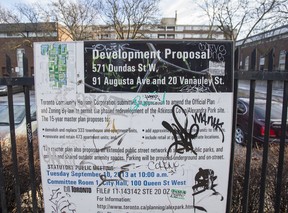 A development proposal concerning Toronto Community Housing properties along Dundas St. W., between Spadina Ave. and Bathurst St. in Toronto, Ont. on Sunday March 5, 2017. (Ernest Doroszuk/Toronto Sun)
