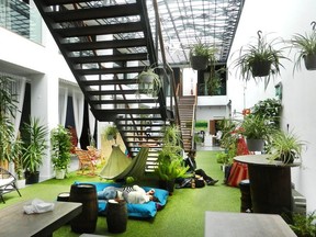 Lisbon Destination Hostel is a fun place to sleep and convenient, too, as its lobby leads right into one of the city’s main train stations. RICK STEVES PHOTO