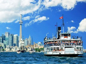 During the 2010 edition of the Redpath Waterfront Festival, the paddle steamer, Trillium, which was celebrating its centennial that year having entered Toronto Island service July 1, 1910, was given the honour of leading the ‘Parade of Tall Ships’ out through the Western Gap and on a grand tour around Humber Bay. (Photo credit: Valerie Miles Photography/RWF)