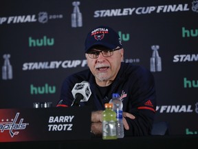 Even if he wins the Stanley Cup, Washington Capitals head coach Barry Trotz might be out of a job. (Pablo Martinez Monsivais/The Associated Press)