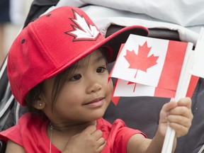 Ariana Mismis, 2, celebrates Canada Day on July 1, 2017. (Craig Robertson/Toronto Sun)