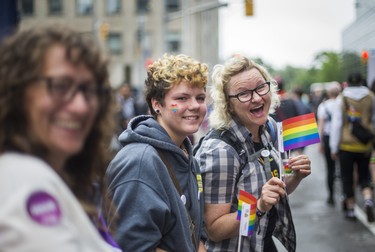 Cheering on the Dyke March 2018 on Church St. and Bloor St. E in downtown Toronto, Ont. on Saturday June 23, 2018. Ernest Doroszuk/Toronto Sun/Postmedia