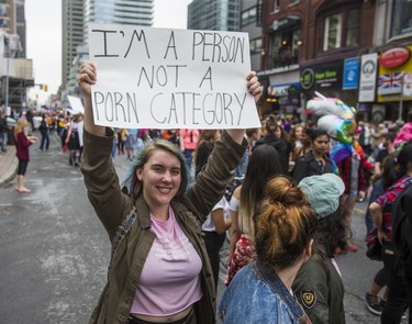 Dyke March 2018 along Yonge St. in downtown Toronto, Ont.  on Saturday June 23, 2018. Ernest Doroszuk/Toronto Sun/Postmedia