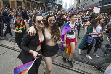 Dyke March 2018 along Yonge St. in downtown Toronto, Ont.  on Saturday June 23, 2018. Ernest Doroszuk/Toronto Sun/Postmedia