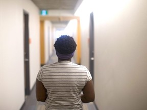 Mariam Oyagbohun, a Nigerian migrant, is pictured at Centennial College residency where she is being temporarily housed in Toronto on Friday, July 6, 2018. Migrants staying at College residencies will be asked to vacate their temporary shelters on August 15 as many continue to struggle to find permanent rented accommodation. THE CANADIAN PRESS/Chris Young
