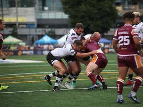 The Toronto Wolfpack kept on rolling with a 64-18 win over the Batley Bulldogs at Lamport stadium yesterday. (Supplied photo)