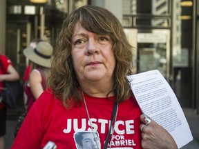 Kelly Whetter, mother homicide victim Gabriel Nikov, outside of the courthouse at 361 University Ave. on July 18, 2018. (ERNEST DOROSZUK, Toronto Sun)