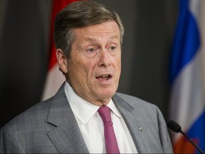 Mayor John Tory is pictured July 18 as he unveils a program with an eye to curbing gun violence. (ERNEST DOROSZUK, Toronto Sun)