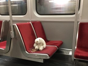 Rhonda Riche, who discovered a stuffed polar bear riding the TTC subway alone, wants to reunite the plush toy with its owner.