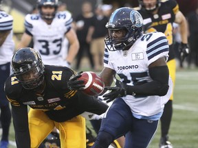 Argonauts defensive back Ronnie Yell believes the team’s defence is still in the learning phase, but says it’ll “be on track real soon.”  Jack Boland/Toronto Sun