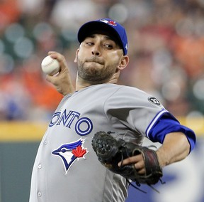 Blue Jays starting pitcher Marco Estrada is out with a glute injury AP Photo/Michael Wyke) ORG XMIT: TXMW103