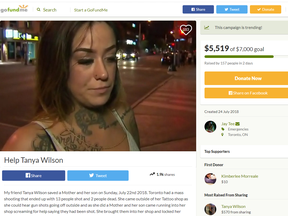 Screengrab of GoFundMe for Tanya Wilson. GoFundMe)