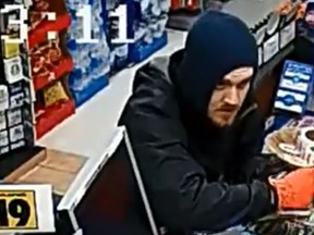 A man wanted in a Feb. 23 robbery at Mac’s Convenience on Taunton Rd. in Clarington.