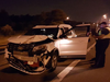 A damaged vehicle after an alleged road-rage incident on Hwy. 401 near Leslie on Monday, July 16, 2018.